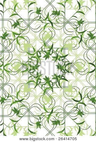 ornamenti floreali verdi su sfondo bianco