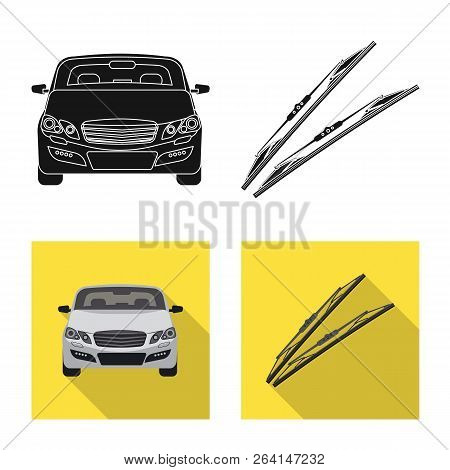 Isolated Object Of Auto And Part Symbol. Set Of Auto And Car Vector Icon For Stock.