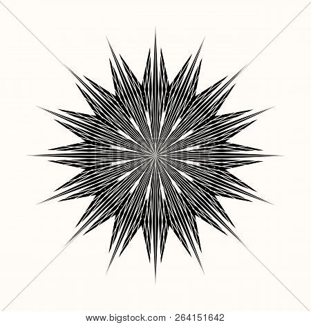 Sacred Geometry. Secret Symbol Of Geometry. Black Ethnic Totemic Geometric Tattoo. Multibeam Black S