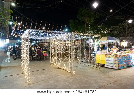 Kalasin,thailand - March 3, 2018: The Rocemill Market,night Street Food Market In Kalasin,thailand