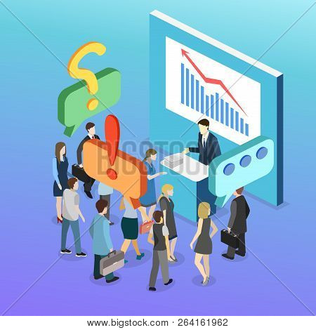 Isometric Flat 3D Concept Vector Exhibition Or Promotion Stand.