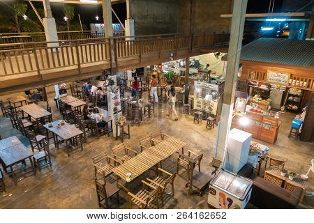Kalasin,thailand - March 3, 2018: The Rocemill Market,night Street Food Market In Kalasin,thailand
