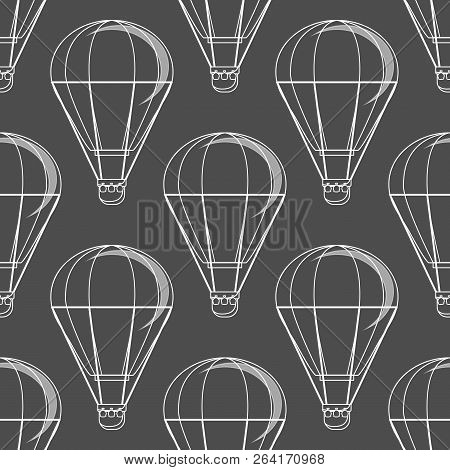 Retro Seamless Travel Pattern Of Balloons. Stock Flat Vector Illustration.