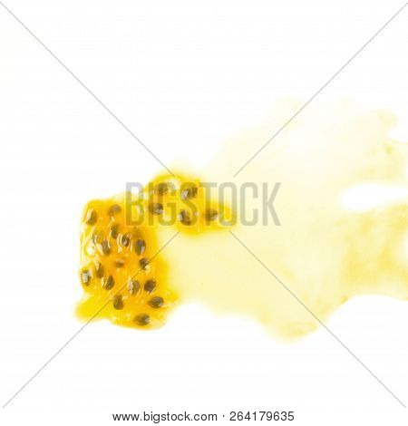 Passion Fruit Isolated On White Background. Top View