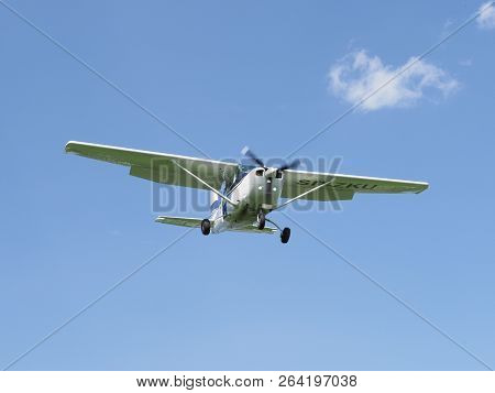 Bielsko-biala, Poland On May 2018: Sport White Cessna U206 G Stationair Sp-zku U206-04270 Airplane O