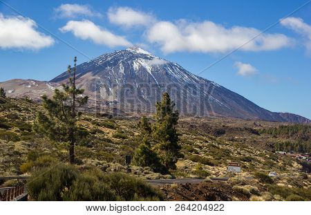 Clouds Volcano El Teide Tenerife Canary Islands Spain Mountains And Sky Winter Landscape