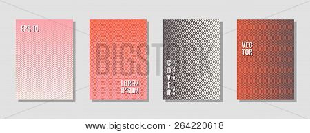 Abstract Red Grey Zig Zag Banner Templates, Wavy Lines Gradient Stripes Backgrounds For Business Cov