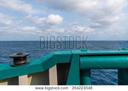 View From Ship Or Vessel Deck To Open Sea - Beautiful Seascape