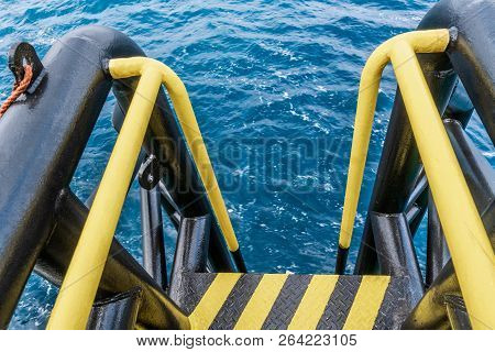 View Of Offshore Vessel Boatlanding - Installation For Crew Change