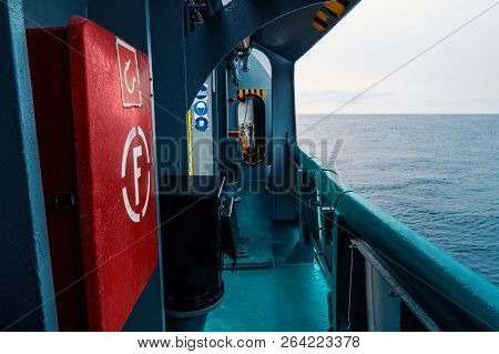 View From Ship Or Vessel Deck To Open Sea - Beautiful Seascape