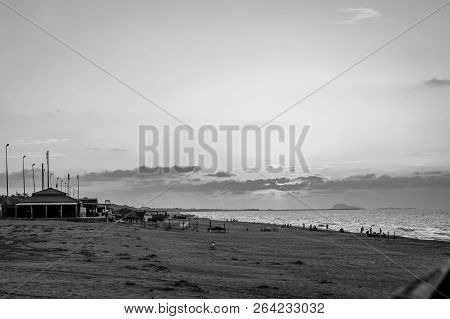 Saaidia Sunset Beach And Waves And Rocks