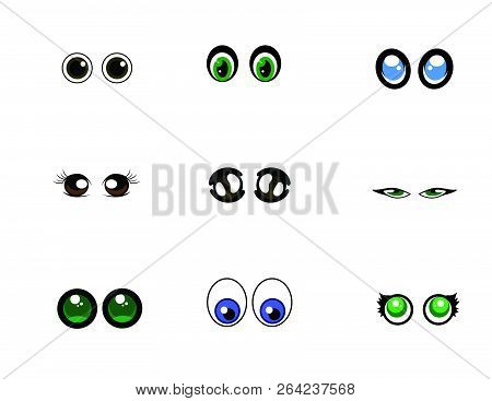 Nine Different Eye Shapes Carton Illustration Vectors