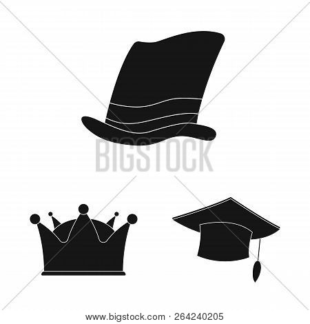 Vector Design Of Headgear And Cap Icon. Collection Of Headgear And Headwear Vector Icon For Stock.