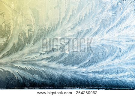 Winter Frostwork On Window Glass