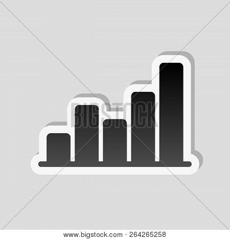 Finance Grapgic, Grow. Sticker Style With White Border And Simple Shadow On Gray Background