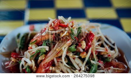 Papaya Salad Or Papaya Pok Pok (som Tum)