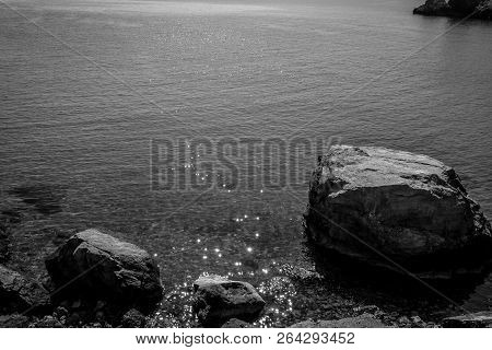 Houcima Beach And Waves And Rocks