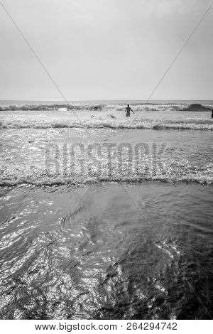 Houcima Beach And Waves And Rocks