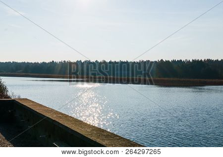 The View Of The River Lielupe At Autumn In Latvia