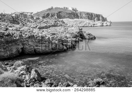 Houcima Beach And Waves And Rocks