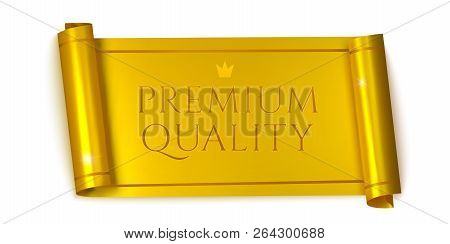 Premium Quality Horizontal Banners, Realistic Golden Scroll.