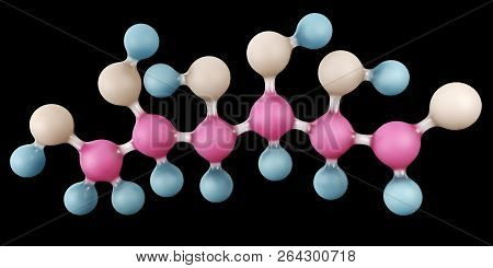3d Illustration Of Glucose Molecule Isolated On Black, C6h12o6