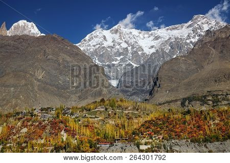 Colorful Karimabad In Autumn. Hunza Valley, Gilgit-baltistan, Pakistan.