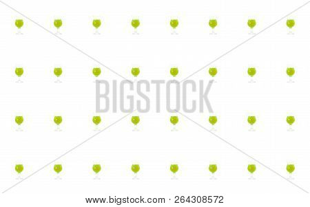 Group Of Green Cocktails Based On Syrups And Fruits Useful Mix Base Menu Design On White Background