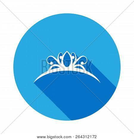 Diadem Icon With Long Shadow. Diadem Element Icon With Long Shadow. Baby Sign, Outline Symbols Colle