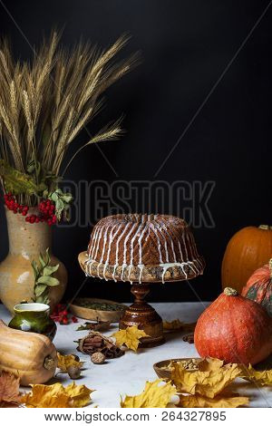 Homemade Pumpkin Bundt Cake With Creamy Frosting