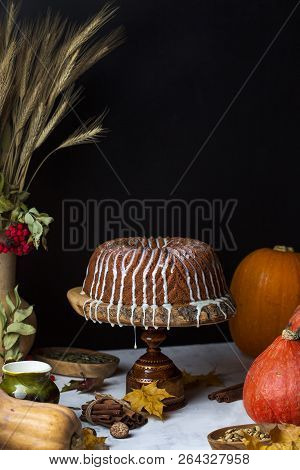 Homemade Pumpkin Bundt Cake With Creamy Frosting