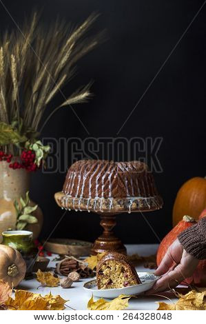 Homemade Pumpkin Bundt Cake With Creamy Frosting