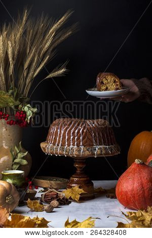 Homemade Pumpkin Bundt Cake With Creamy Frosting