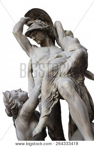 Isolated Shoot For Old Marble Renaissance Female Greek Mythology Sculpture Scene In Florence