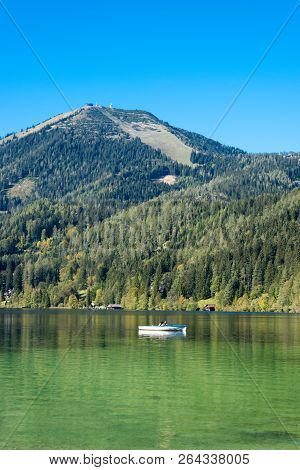 Boat On The Lake Erlaufsee, Mariazell, Austria