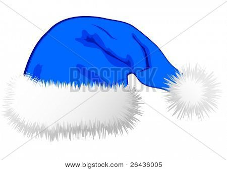 Vector de sombrero azul de santa