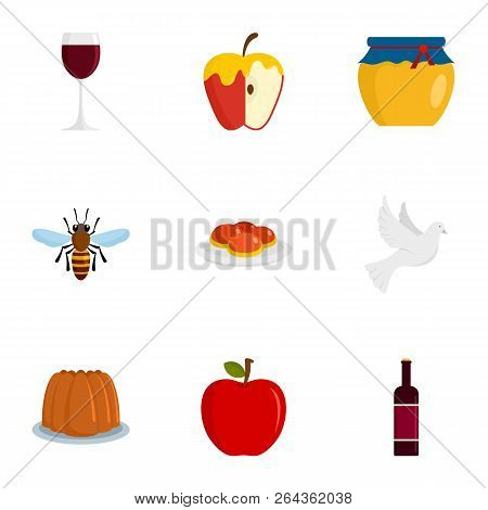 Judaism Holiday Icon Set. Flat Set Of 9 Judaism Holiday Vector Icons For Web Design