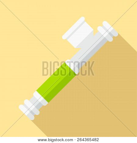 Marijuana Smoke Pipe Icon. Flat Illustration Of Marijuana Smoke Pipe Vector Icon For Web Design