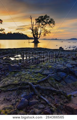The Sunset Moment At Batam Island Indonesia