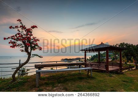 The Sunset Moment At Sbs Resort Batam Island Indonesia