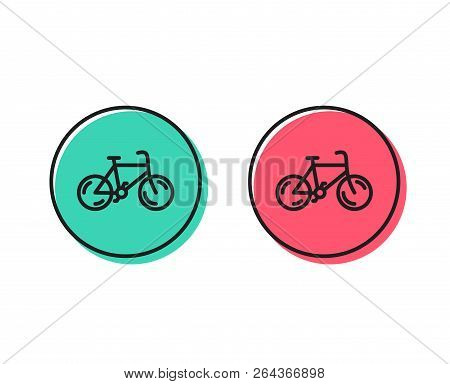 Bicycle Transport Line Icon. Bike Public Transportation Sign. Driving Symbol. Positive And Negative 
