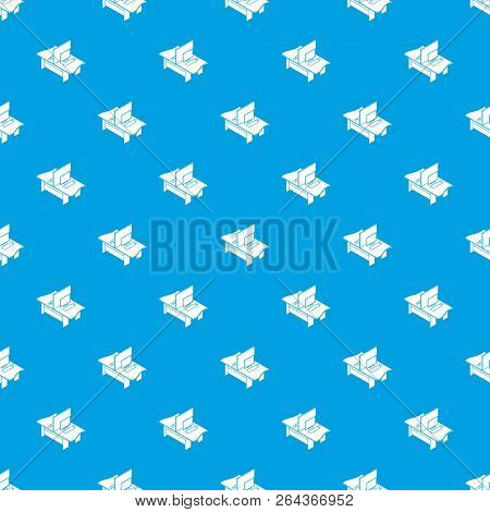 Double Office Table Pattern Vector Seamless Blue Repeat For Any Use