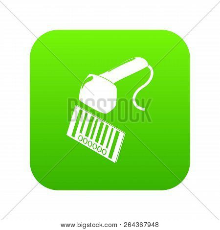 Market Code Scanner Icon Green Vector Isolated On White Background