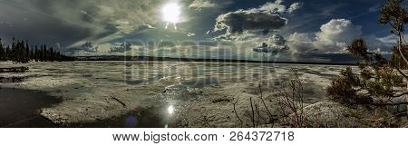 Frozen Lake In Grand Teton National Park Wyoming Usa