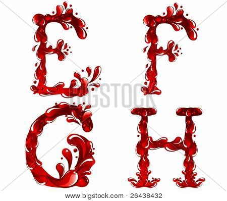 Vetor de letras vermelhas EFGH