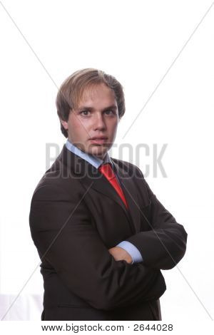 Retrato de homens de negócios jovem isolado no branco