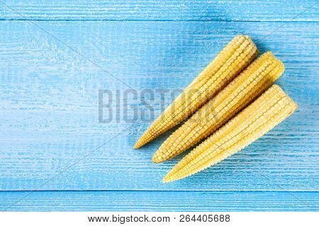 Baby Sweetcorn Or Mini Corn. It Is Typically The Eaten Whole Cob Included For The Human Consumption.