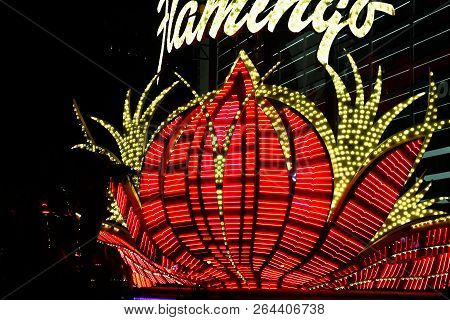 Las Vegas, Nv/usa - Sep 16,2018: Exterior Views Of The Flamingo Casino Resort On The Las Vegas Strip