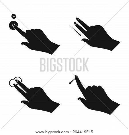 Isolated Object Of Touchscreen And Hand Icon. Set Of Touchscreen And Touch Stock Vector Illustration