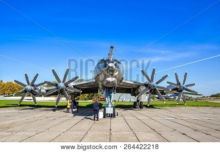 Kiev, Ukraine - September 10, 2018: Tu-142 Long-range Anti-submarine Plane (tupolev Design Bureau) I